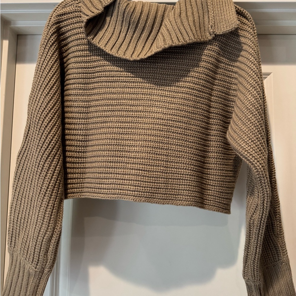 Cropped Tan Sweater - Picture 3 of 4